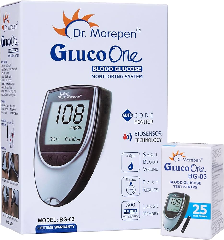 Dr morepen GlucoOne Blood Glucose Monitor  with 25 Strips(combo)